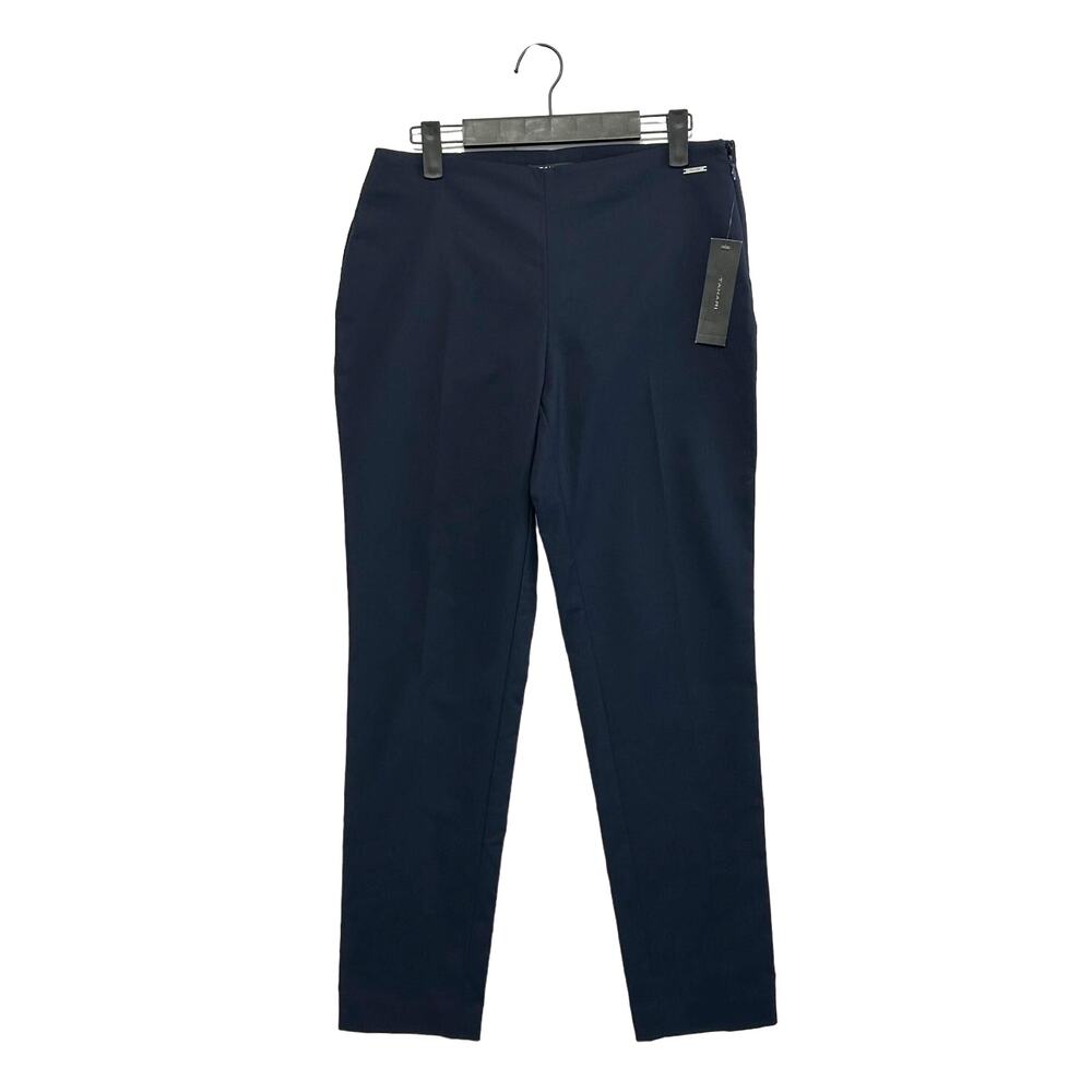 Tahari Twill Skinny Juliette Pants NWT Women's Sz 6 True Navy Stretch Minimalist